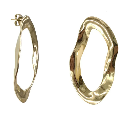 Boucles Thémis dorées en acier inoxydable au design organique