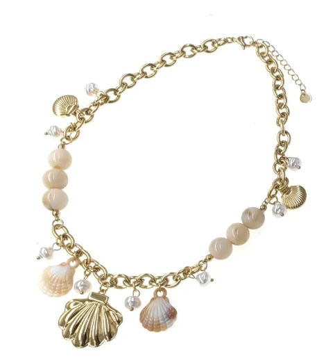 Collier coquillages doré – Leucothéa
