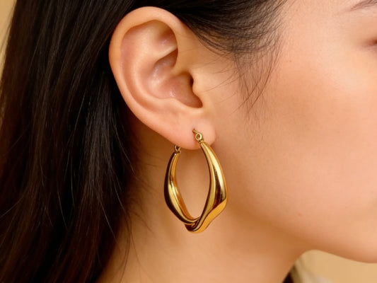 Boucles d'Oreilles Créoles Torsadées — Hestia | Hatoria