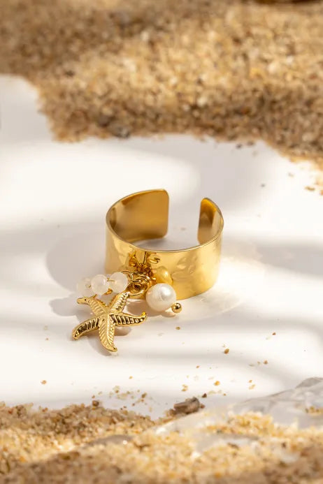 Bague Dorée Charms Étoile de Mer — Néréide | Hatoria