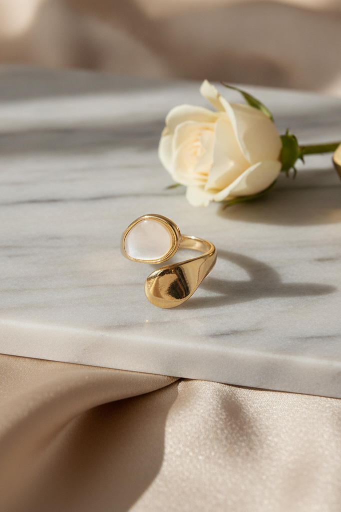 Bague Déméter Blanc nacré