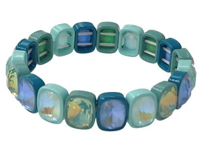 Bracelet Calypso bleu turquoise avec pierres nacrées