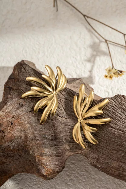boucles d oreille feuille doré