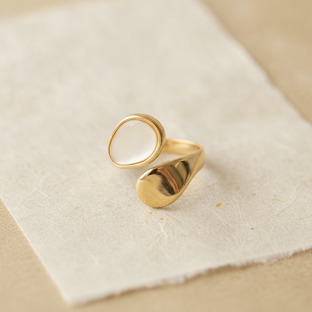 Bague Déméter Blanc nacré